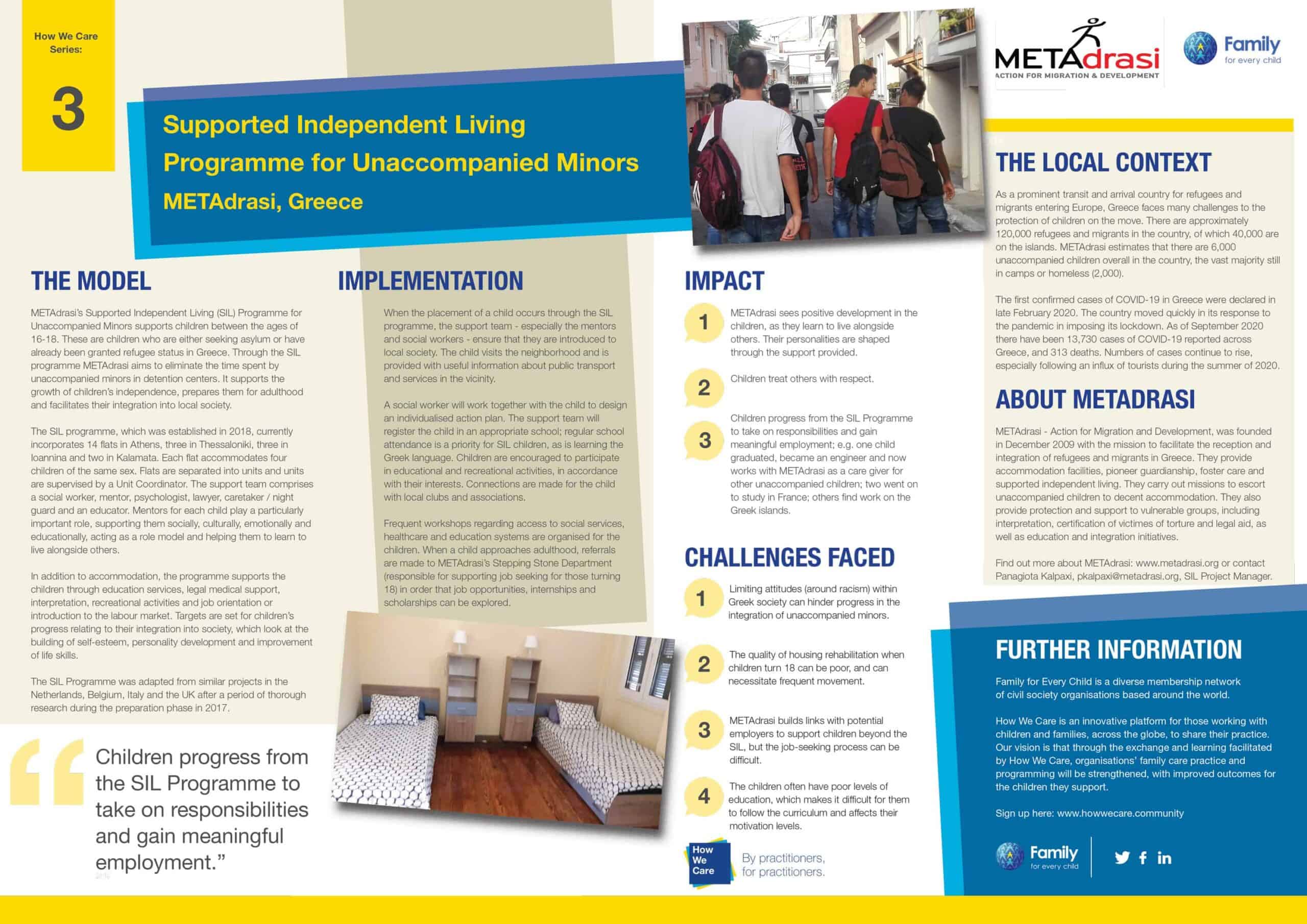 Metadrasi - Family for Every Child on METAdrasi’s Supported Independent Living programme 2 Metadrasi - Briefing paper METAdrasi English scaled