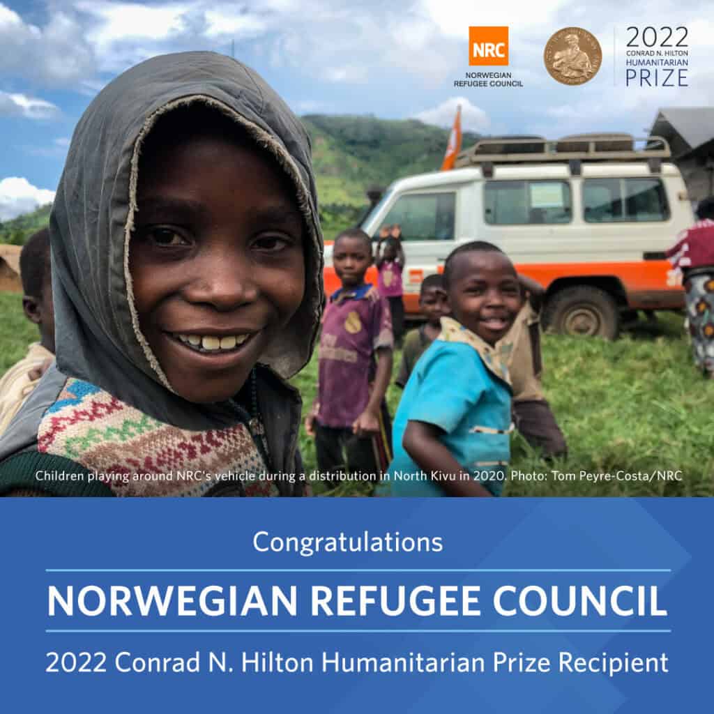 Norwegian Refugee Council wins 2022 Hilton Humanitarian Prize