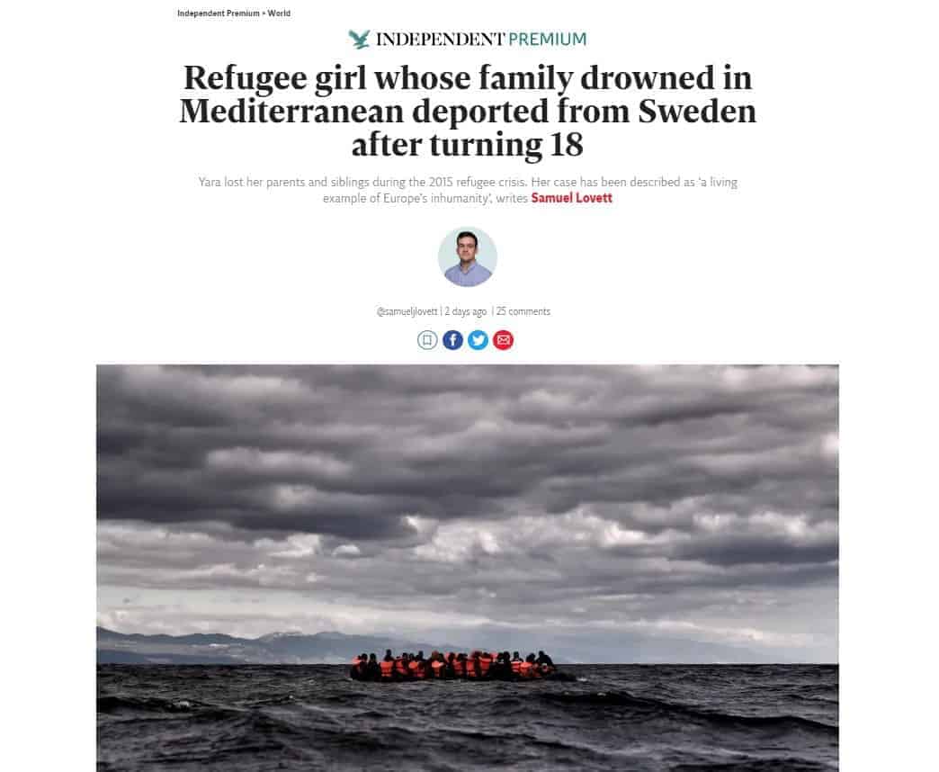 Metadrasi - Refugee girl whose family drowned in Mediterranean deported from Sweden after turning 18 1 Metadrasi - Independent