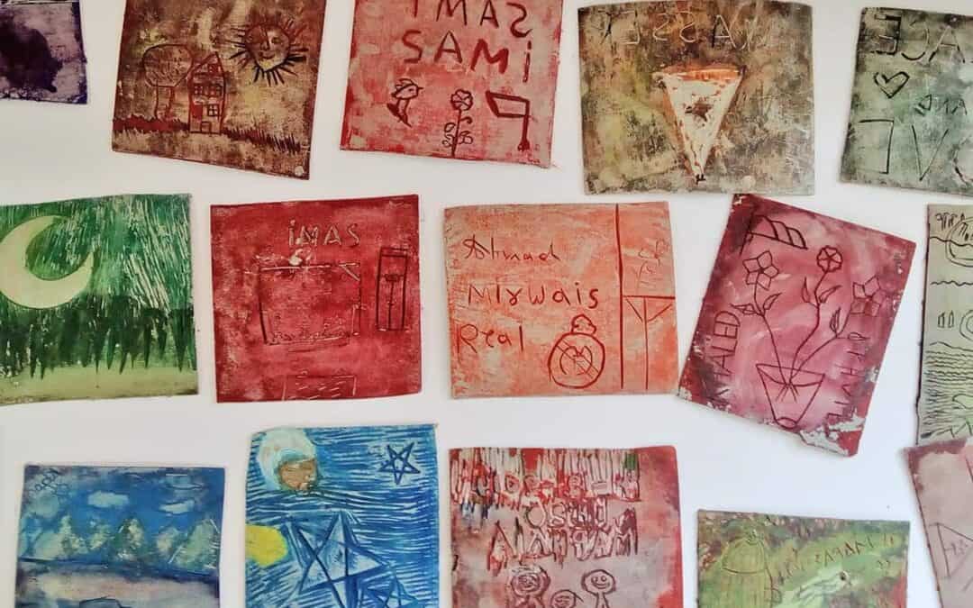 Engraving & drawing exhibition of the children from our accommodation facility in Lesvos