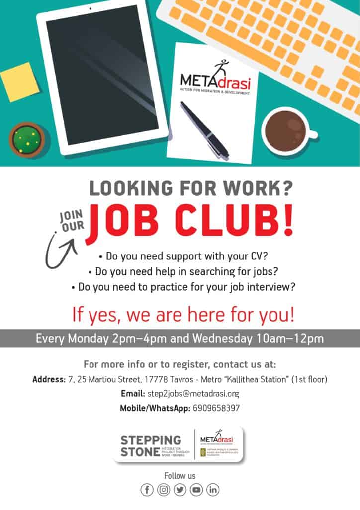 JOB CLUB – Helping refugees and migrants integrate into the labour market