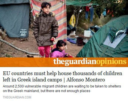“Thousands of unaccompanied children in Greek island camps need help”, Alfonso Montero, TheGuardian