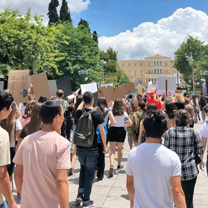 Our students in the walk for the climate change