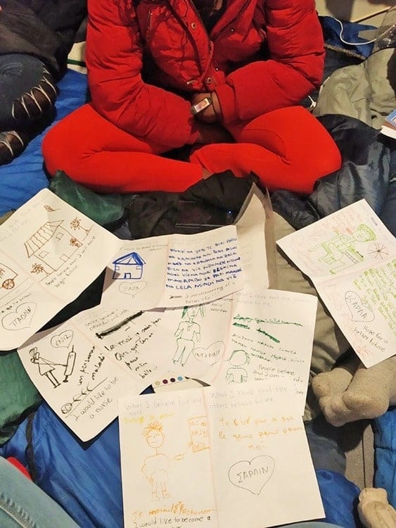 Unaccompanied children do creative activities in Kos Safe Area