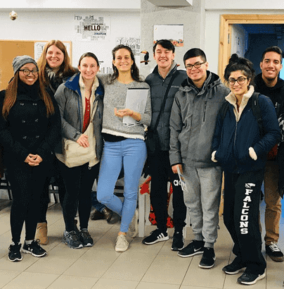 Exchange of views with students from New Jersey