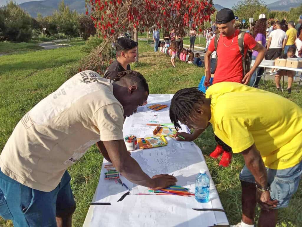 Young refugees from 18+ activity at “Together” festival in Kalamata