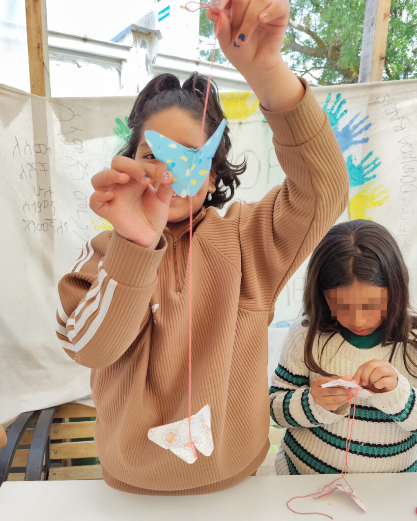 Paintings, collages, origami butterflies, kites filled the space of METAdrasi in...